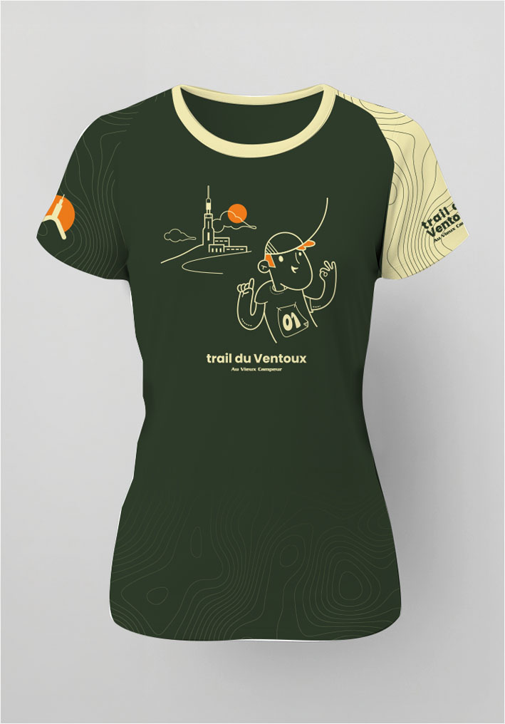 T-Shirt-Vert-Femme-Trail-du-ventoux_Face