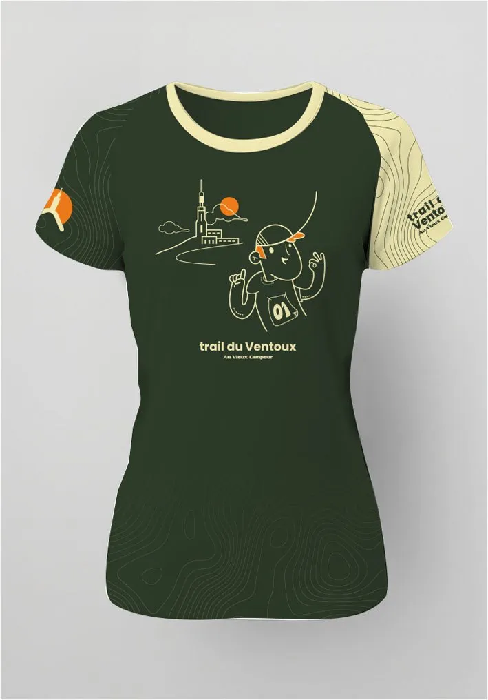 T-Shirt-Vert-Femme-Trail-du-ventoux_Face